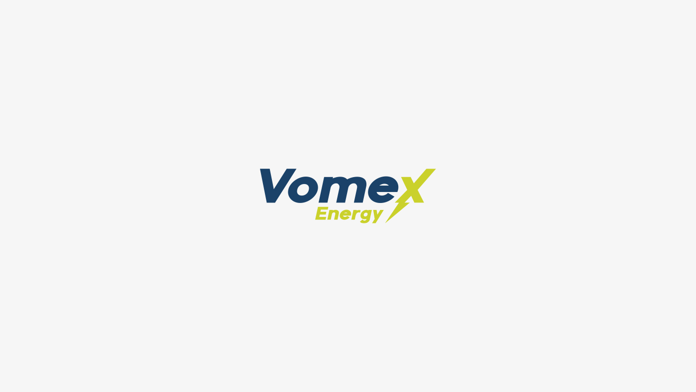 Vomex energy logo design