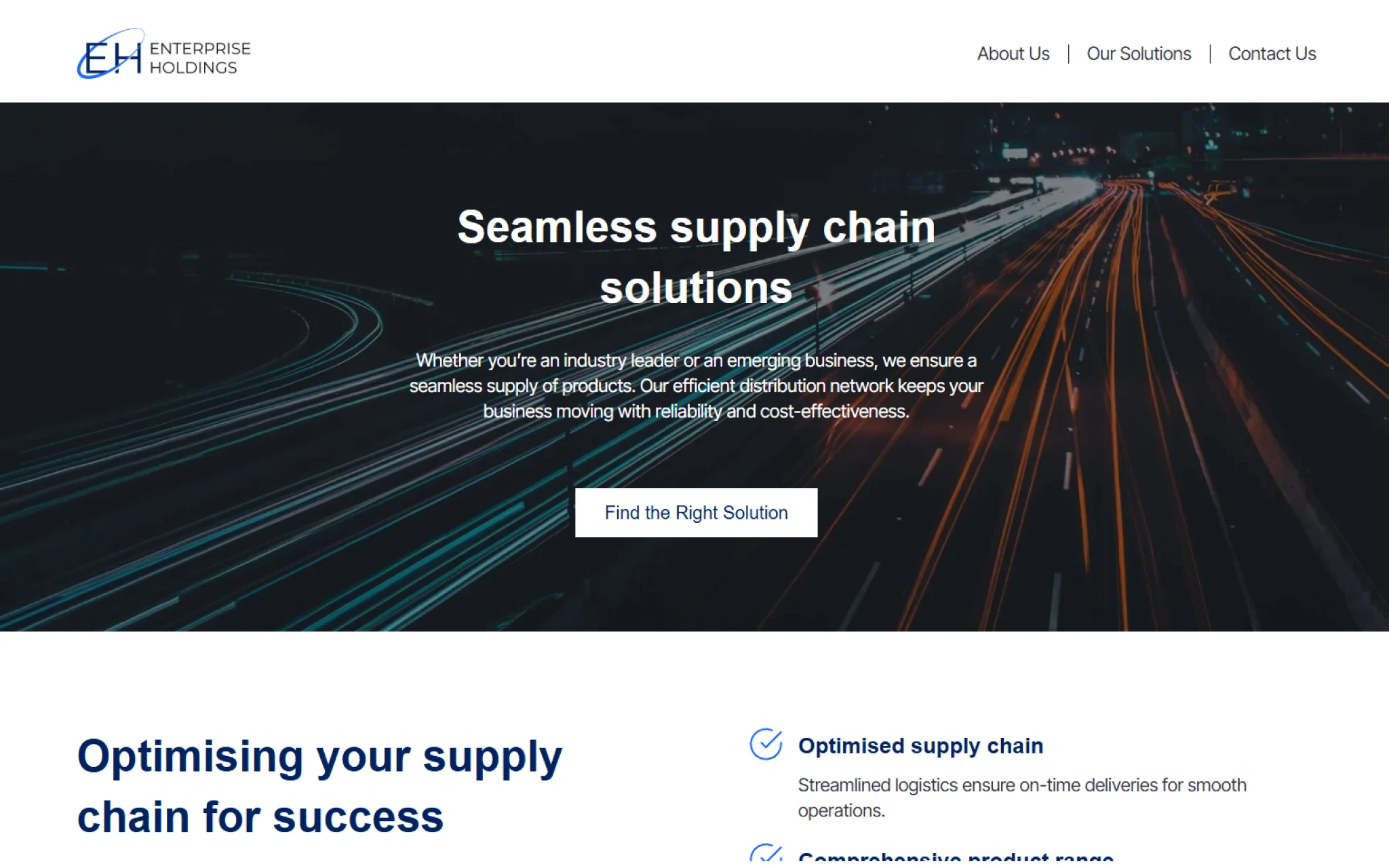 Distribution company website